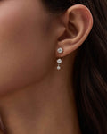 Pendientes Colgantes Triple Flotante de Moissanita