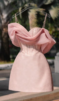 Vestido Mini Rosa de Tirantes Cruzados