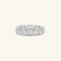 Anillo Alianza Talla Esmeralda de Moissanita 6ct