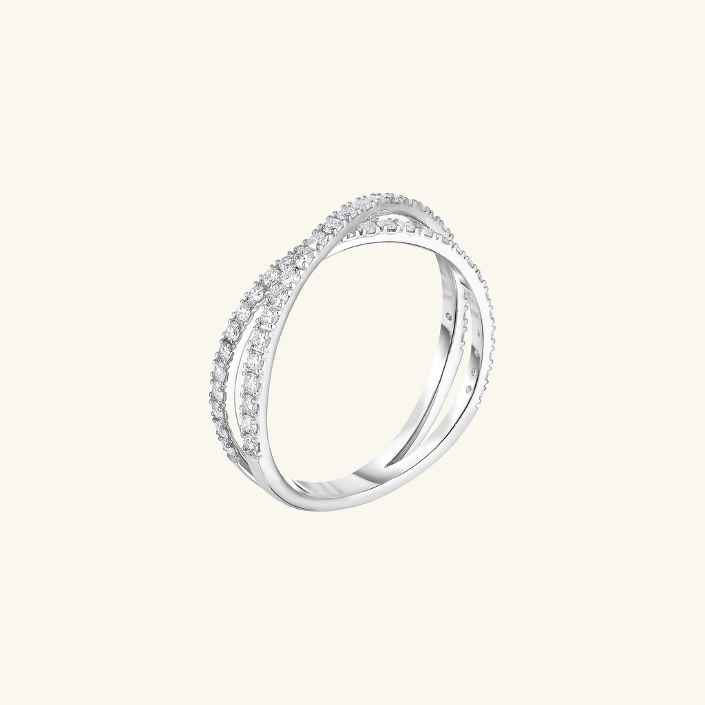 Anillo Cruzado de Moissanita