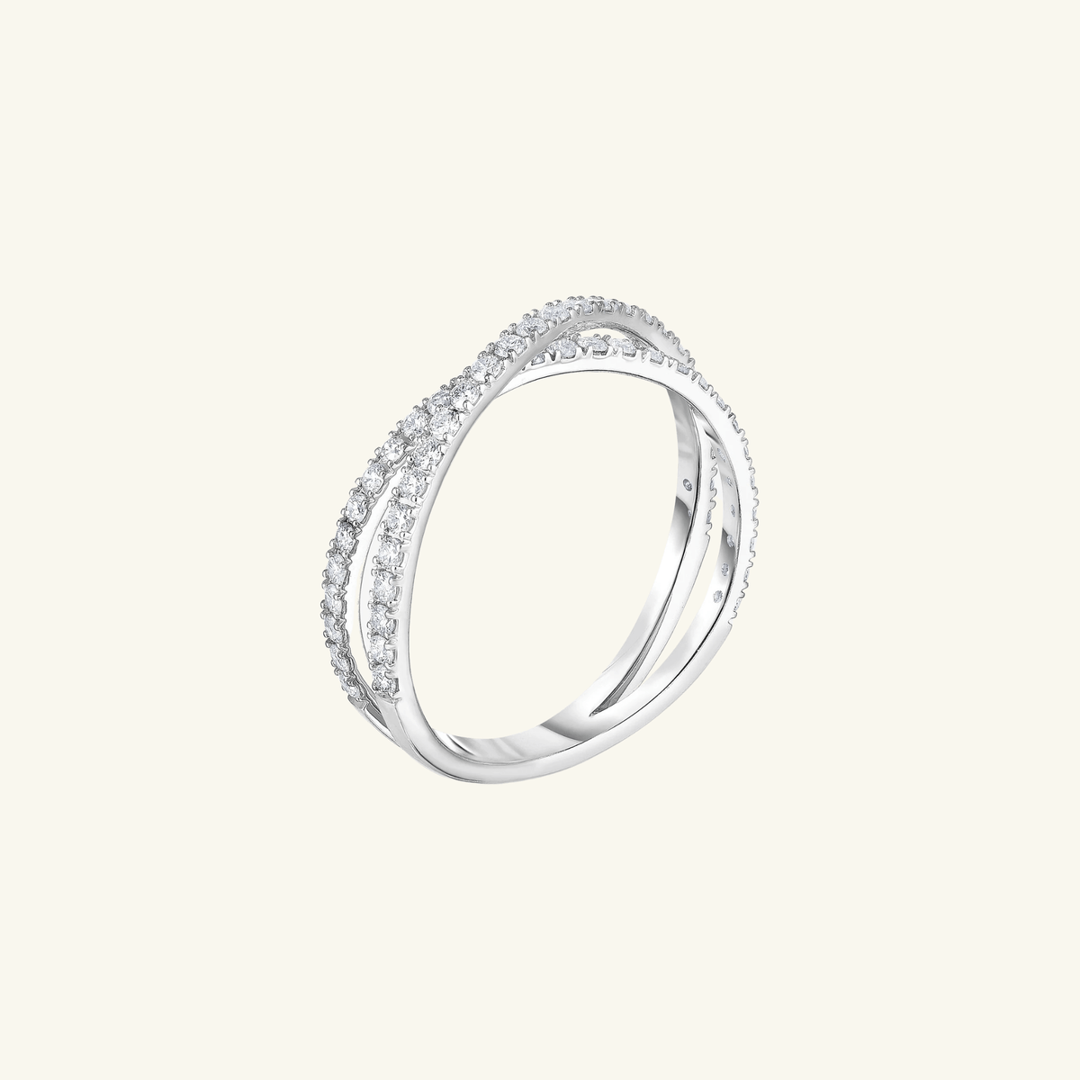 Anillo Cruzado de Moissanita