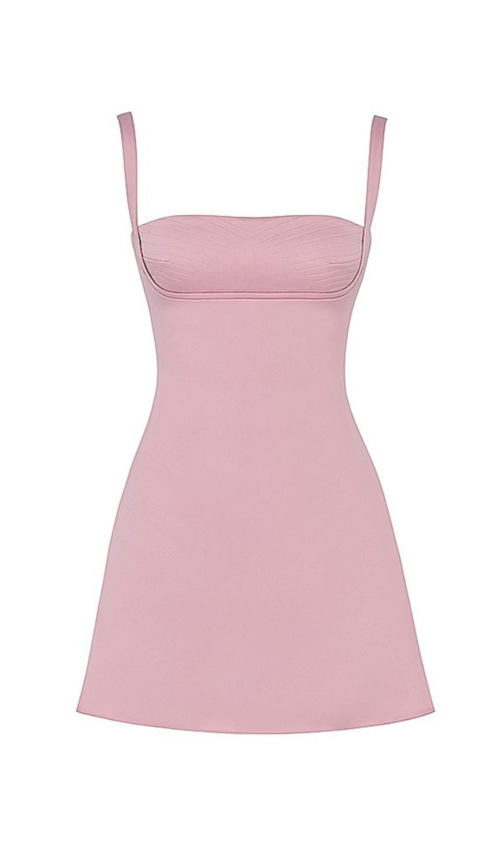 Vestido Mini Rosa Claro de Satén Evasé