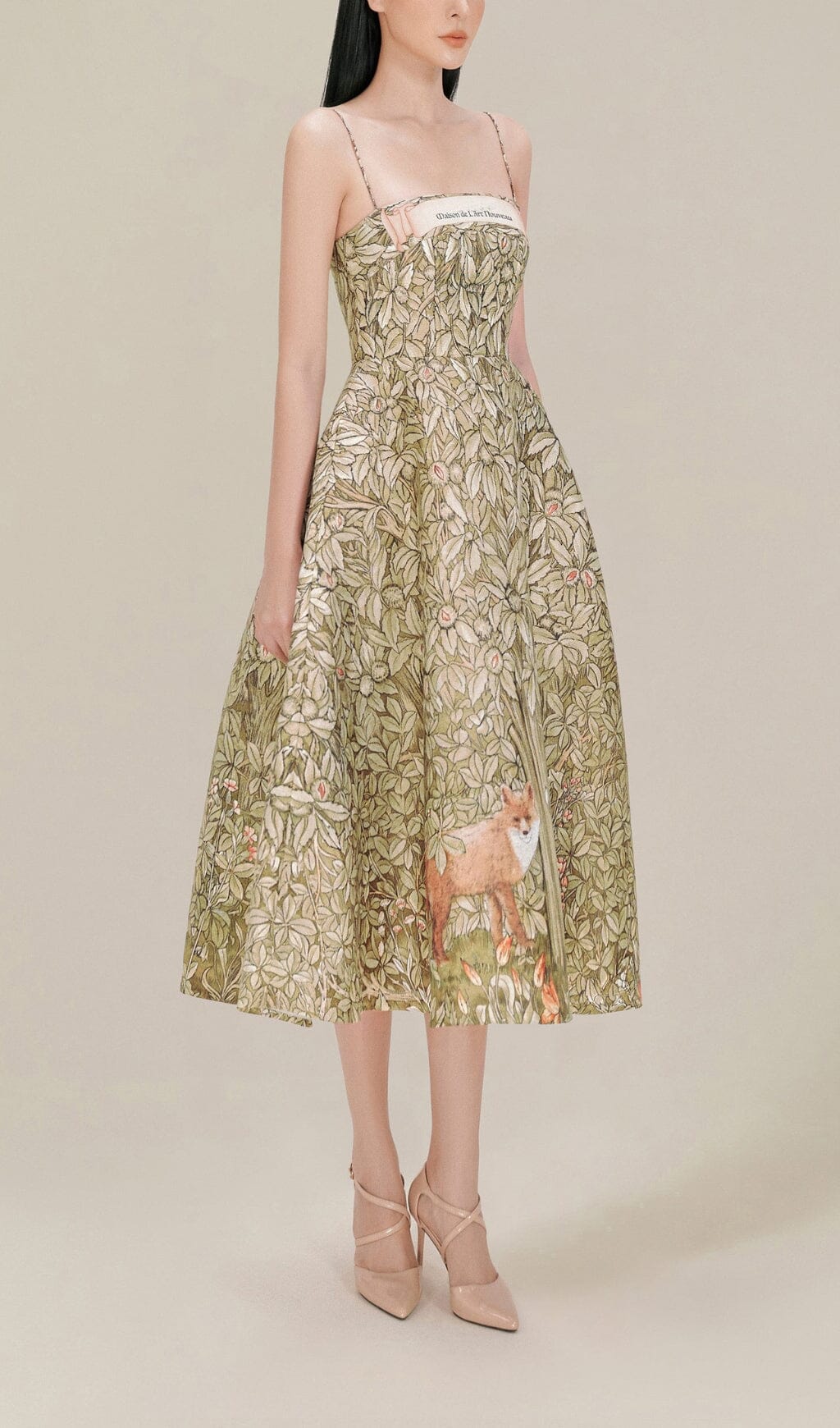 Vestido Midi Estampado Animal Print Chocolate