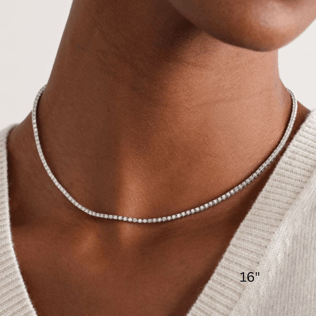 Collar Tenis de Moissanita 2mm
