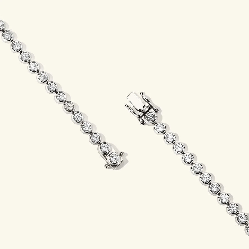 Pulsera Tenis Bisel de Moissanita 4mm