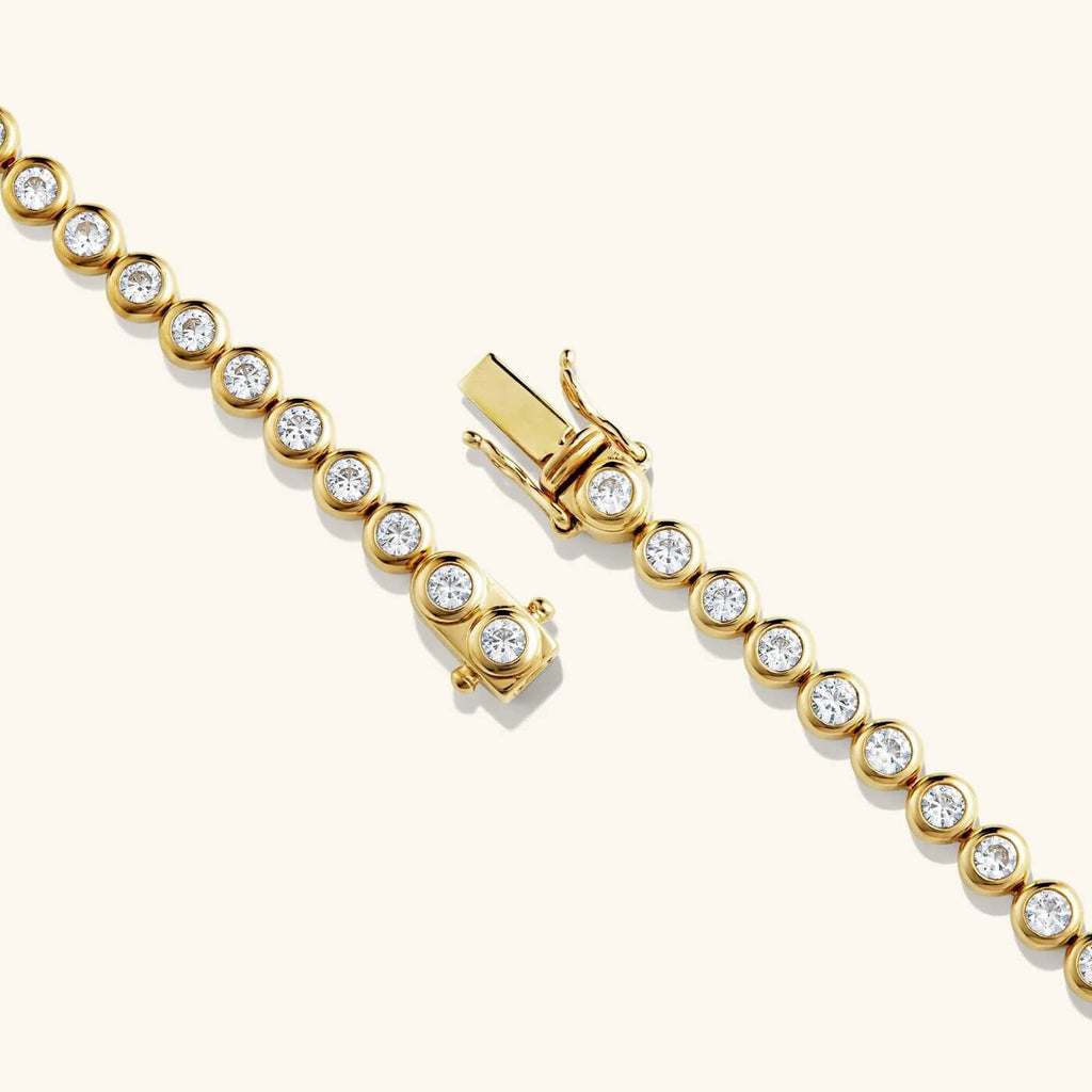 Pulsera Tenis Bisel de Moissanita 4mm