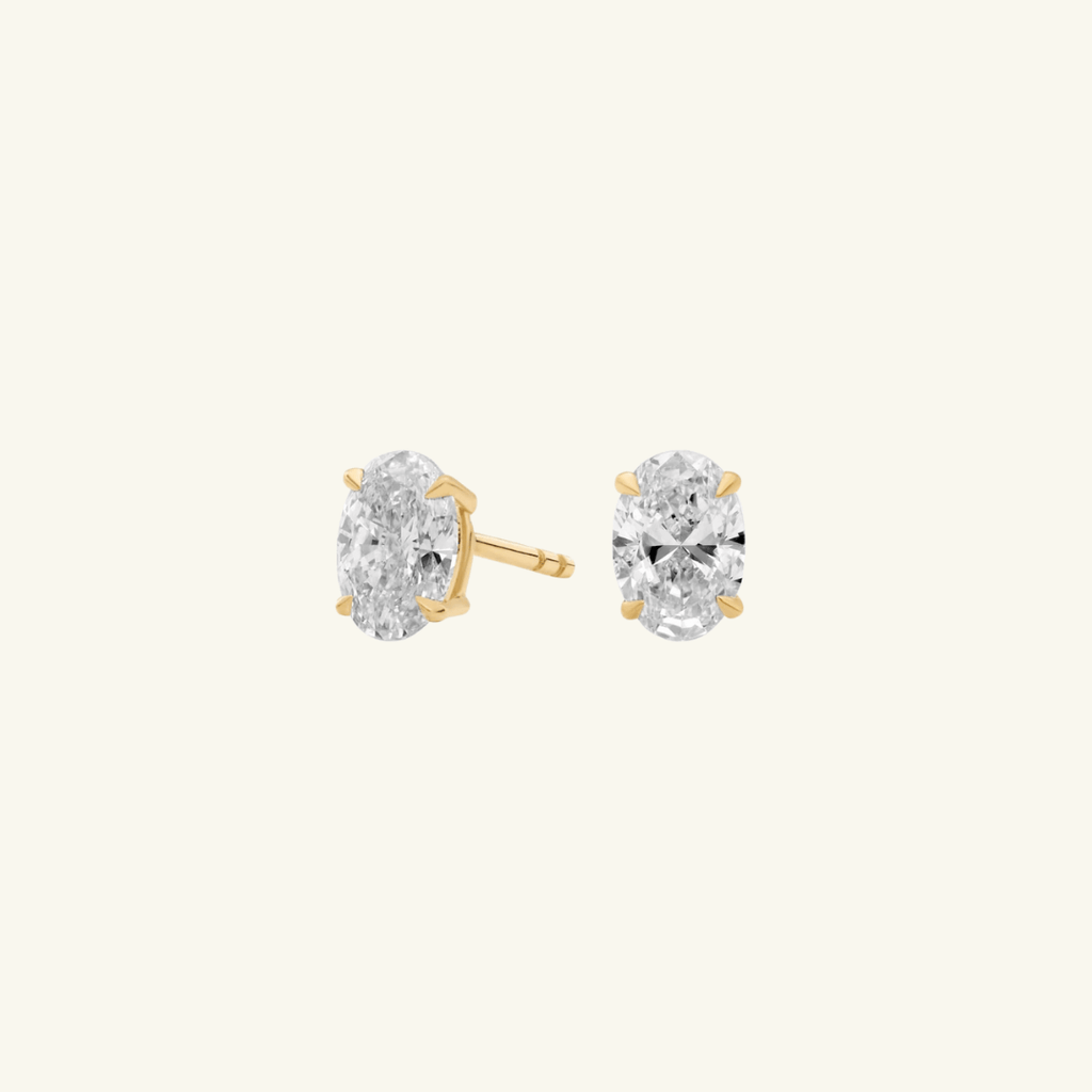 Pendientes de Moissanita Talla Ovalada