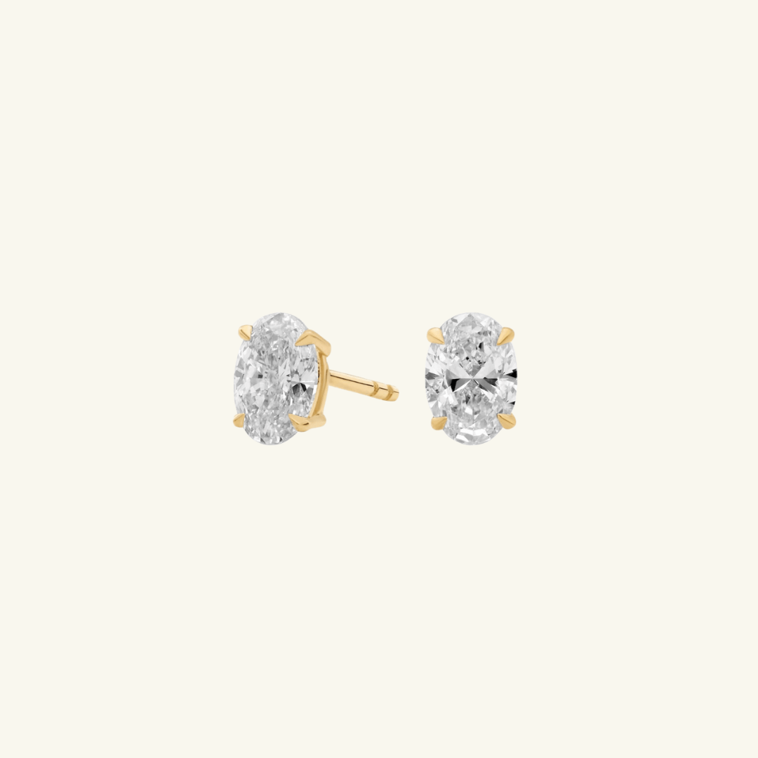 Pendientes de Moissanita Talla Ovalada
