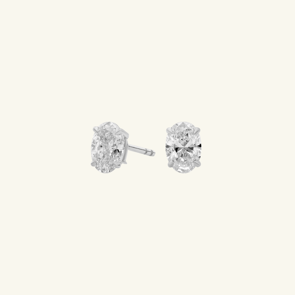 Pendientes de Moissanita Talla Ovalada