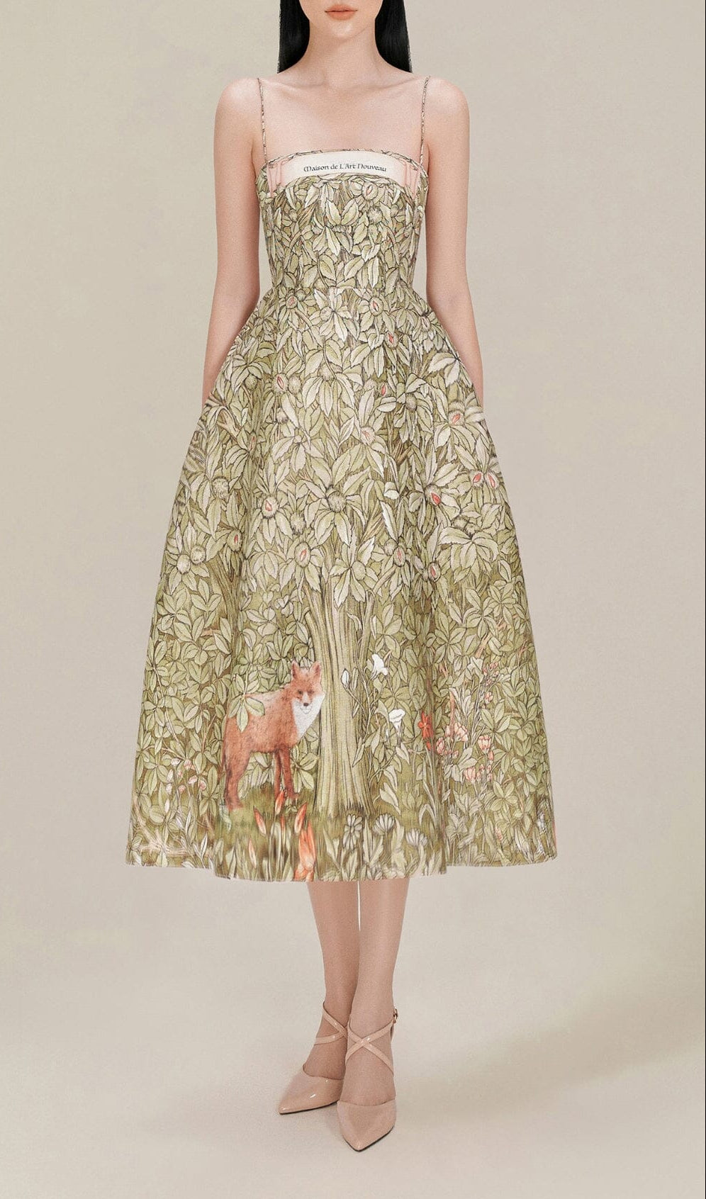 Vestido Midi Estampado Animal Print Chocolate