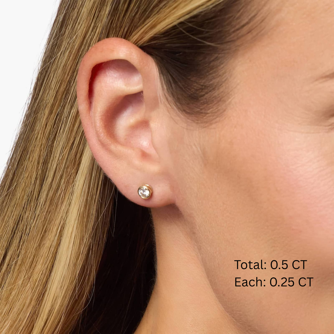 Pendientes de Moissanita Engaste Bisel