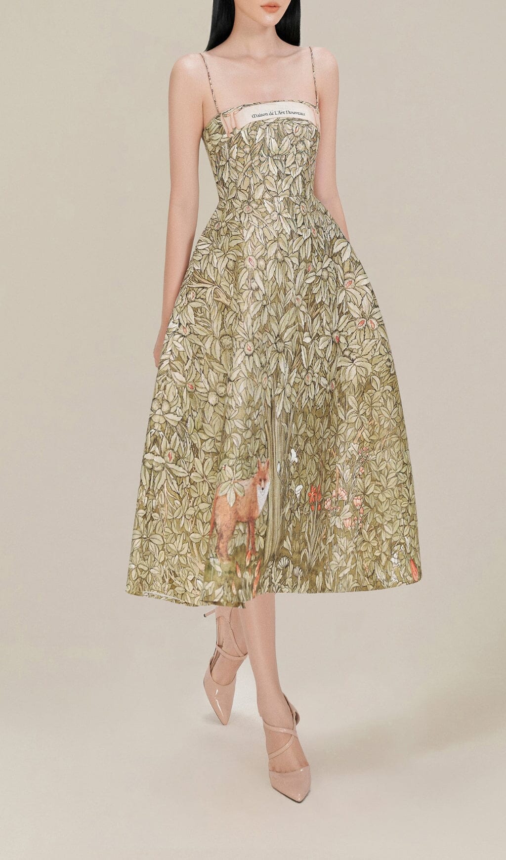 Vestido Midi Estampado Animal Print Chocolate