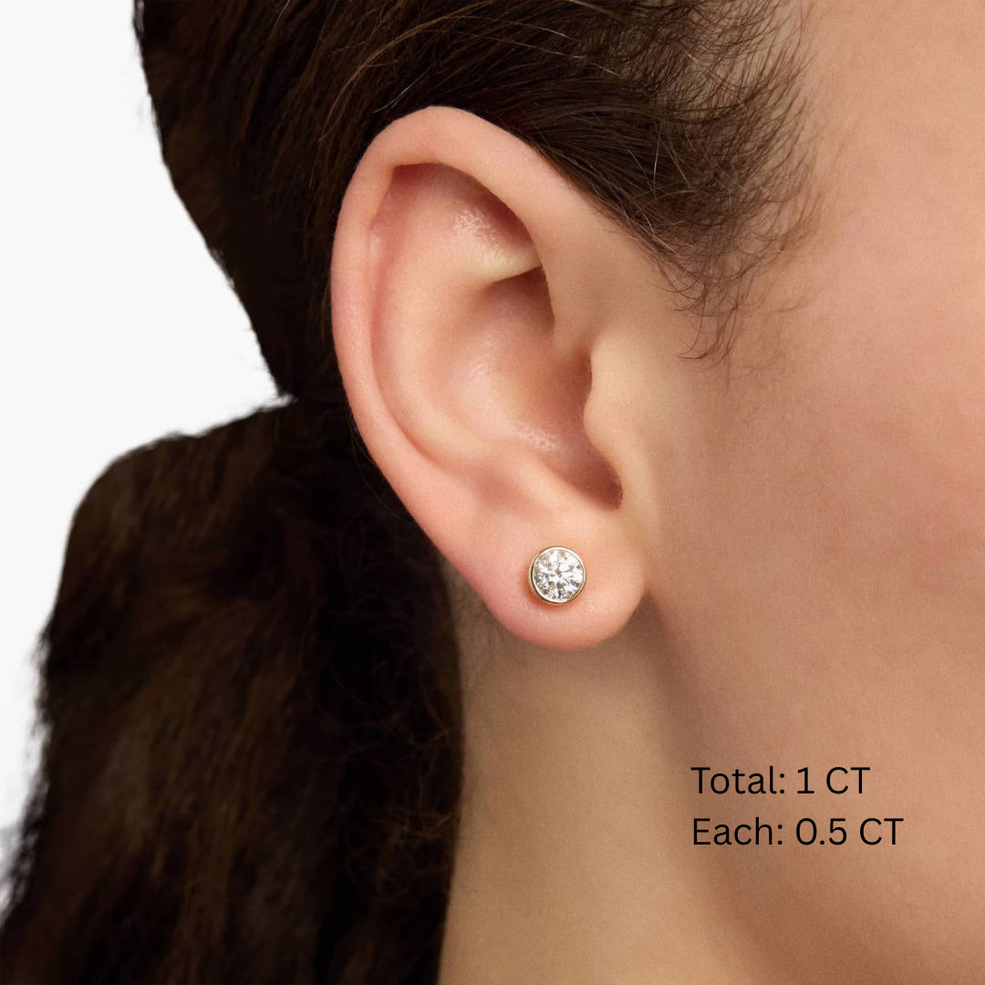 Pendientes de Moissanita Engaste Bisel