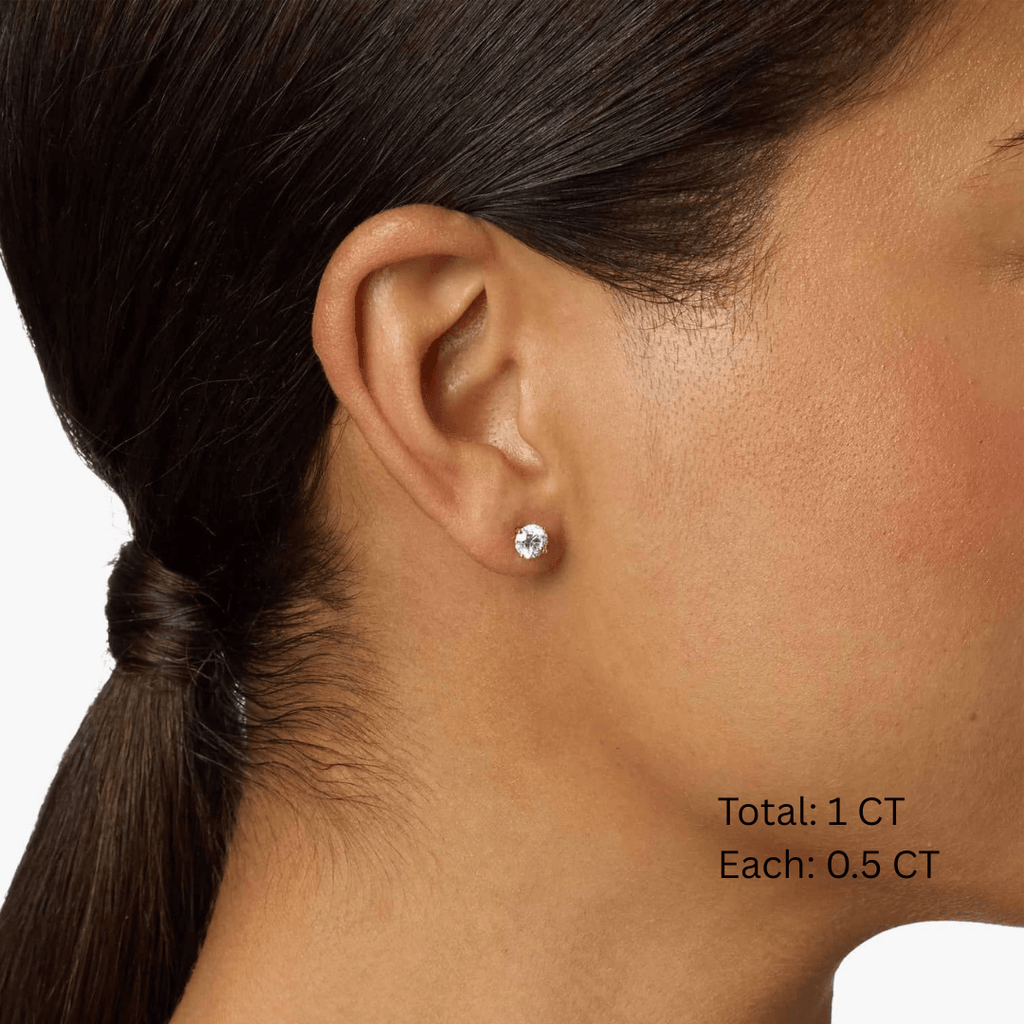 Pendientes de Moissanita Redonda