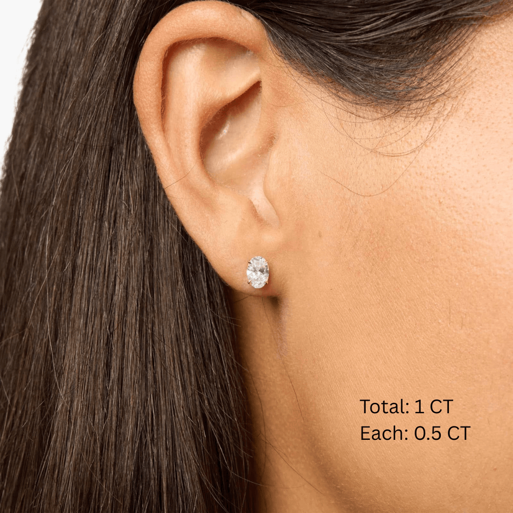 Pendientes de Moissanita Talla Ovalada
