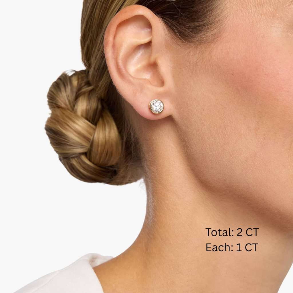 Pendientes de Moissanita Engaste Bisel