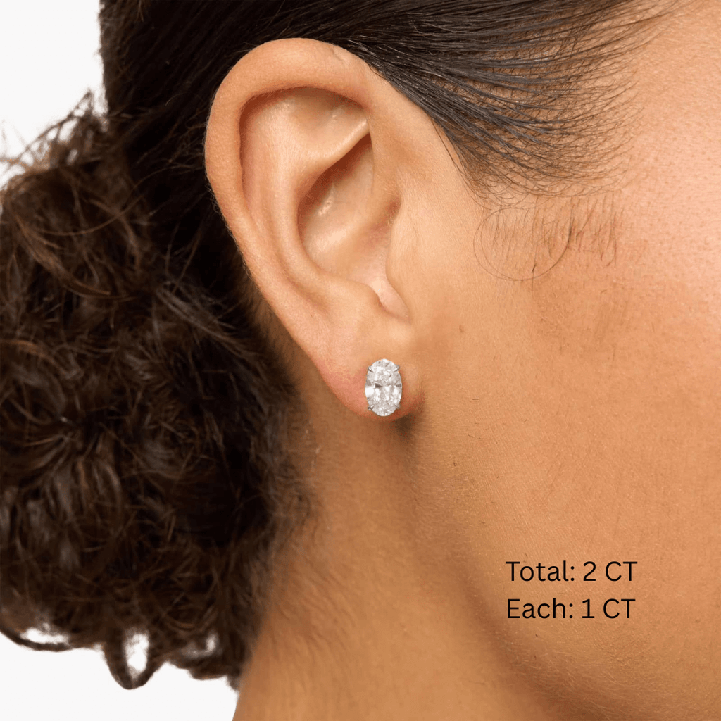 Pendientes de Moissanita Talla Ovalada