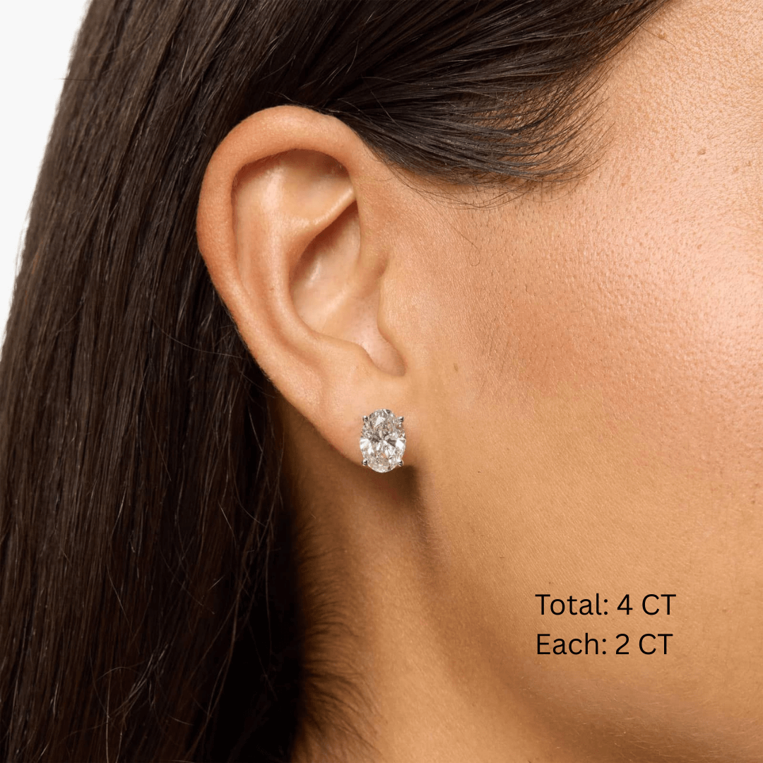 Pendientes de Moissanita Talla Ovalada