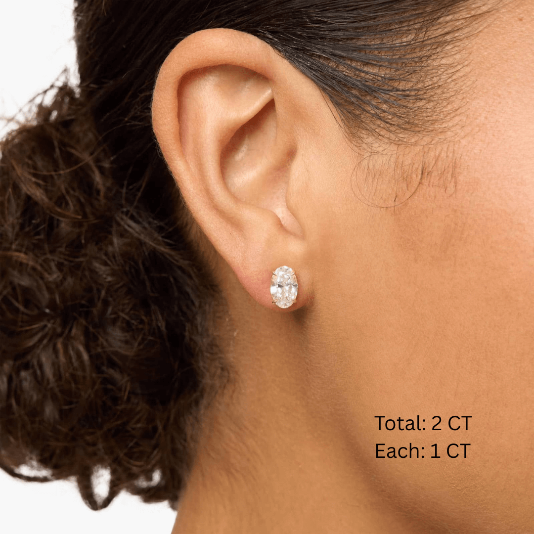 Pendientes de Moissanita Talla Ovalada