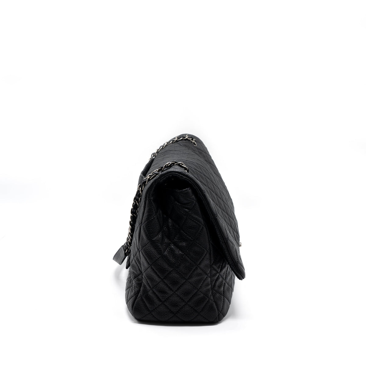 CHANEL XXL CLASSIC TRAVEL FLAP CALFSKIN BLACK RUTHENIUM HARDWARE