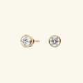 Pendientes de Moissanita Engaste Bisel