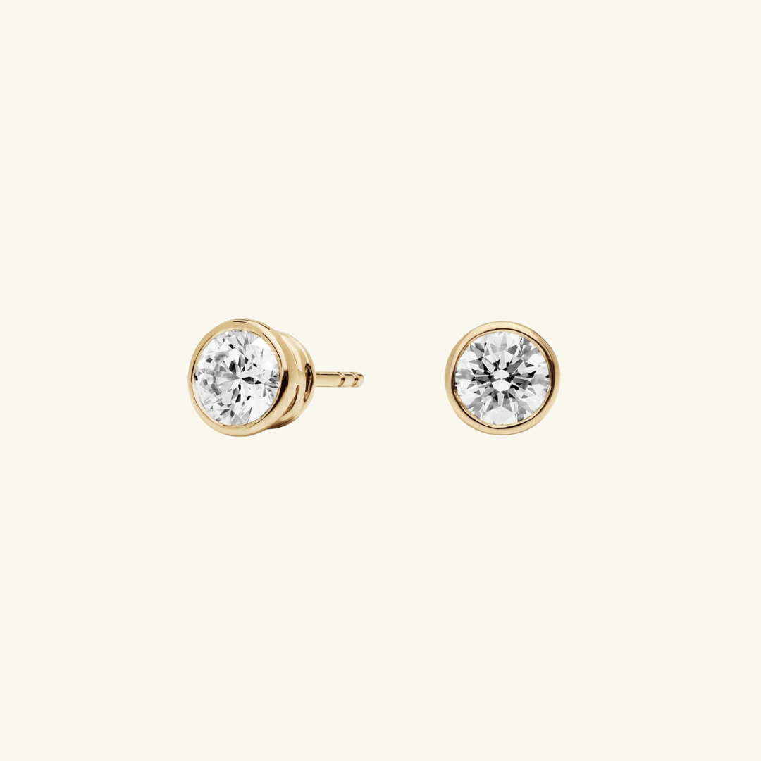 Pendientes de Moissanita Engaste Bisel