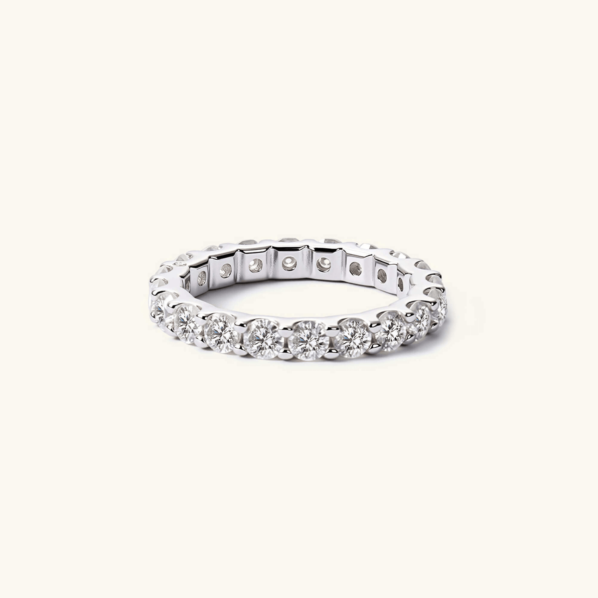 Anillo Alianza Eternity de Moissanita 3mm