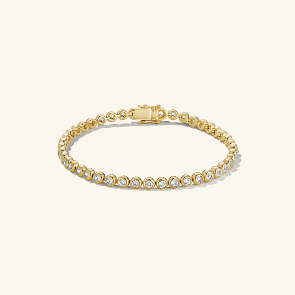 Pulsera Tenis Bisel de Moissanita 4mm