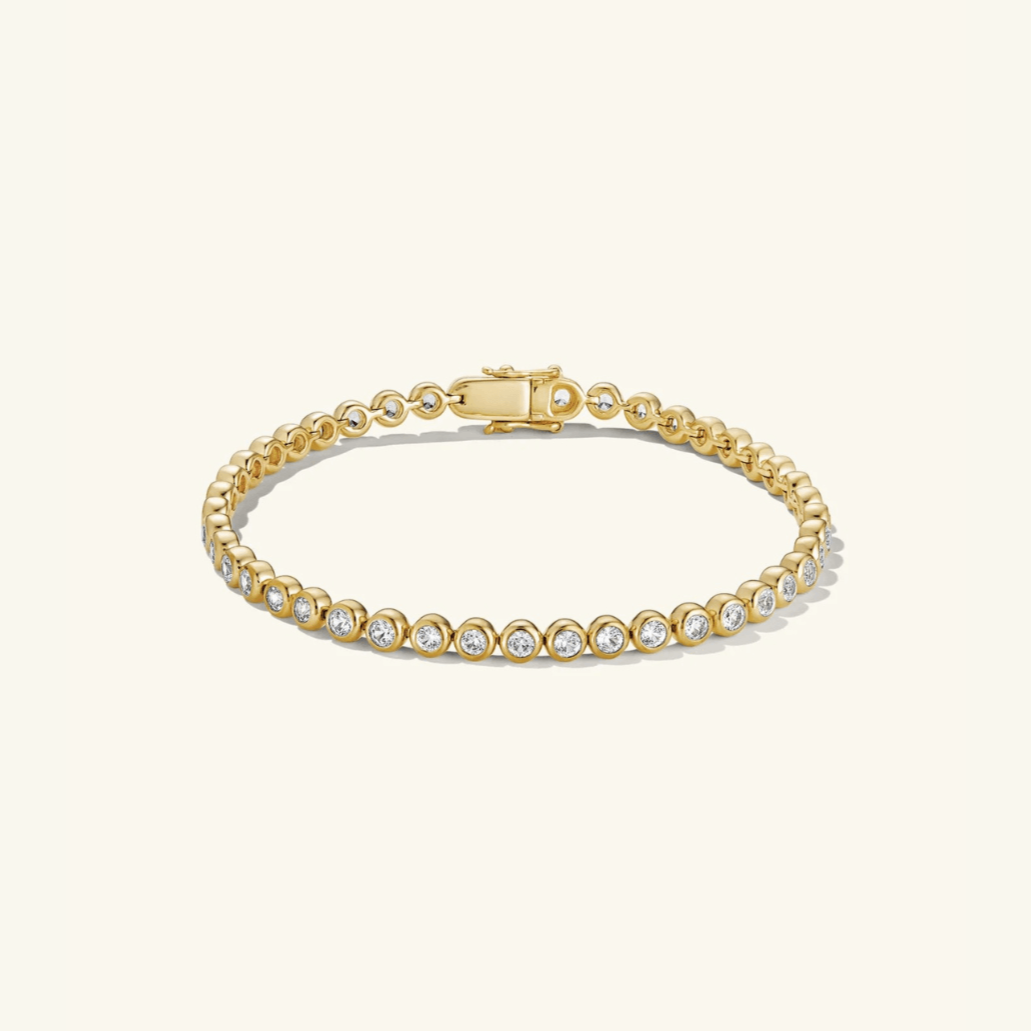 Pulsera Tenis Bisel de Moissanita 4mm