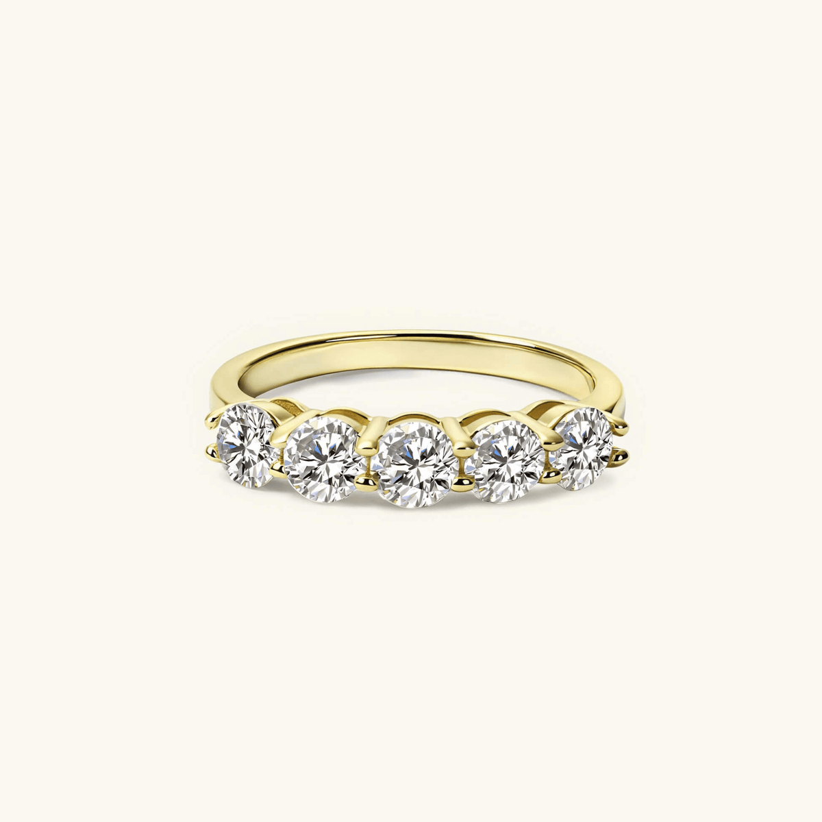 Anillo Media Alianza de Moissanita 4mm