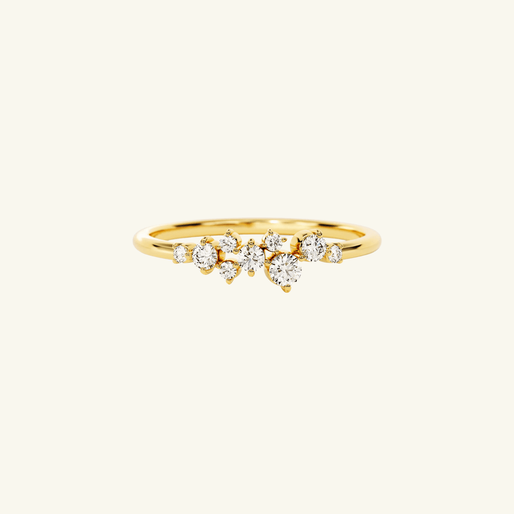 Anillo Cluster Flotante de Moissanita