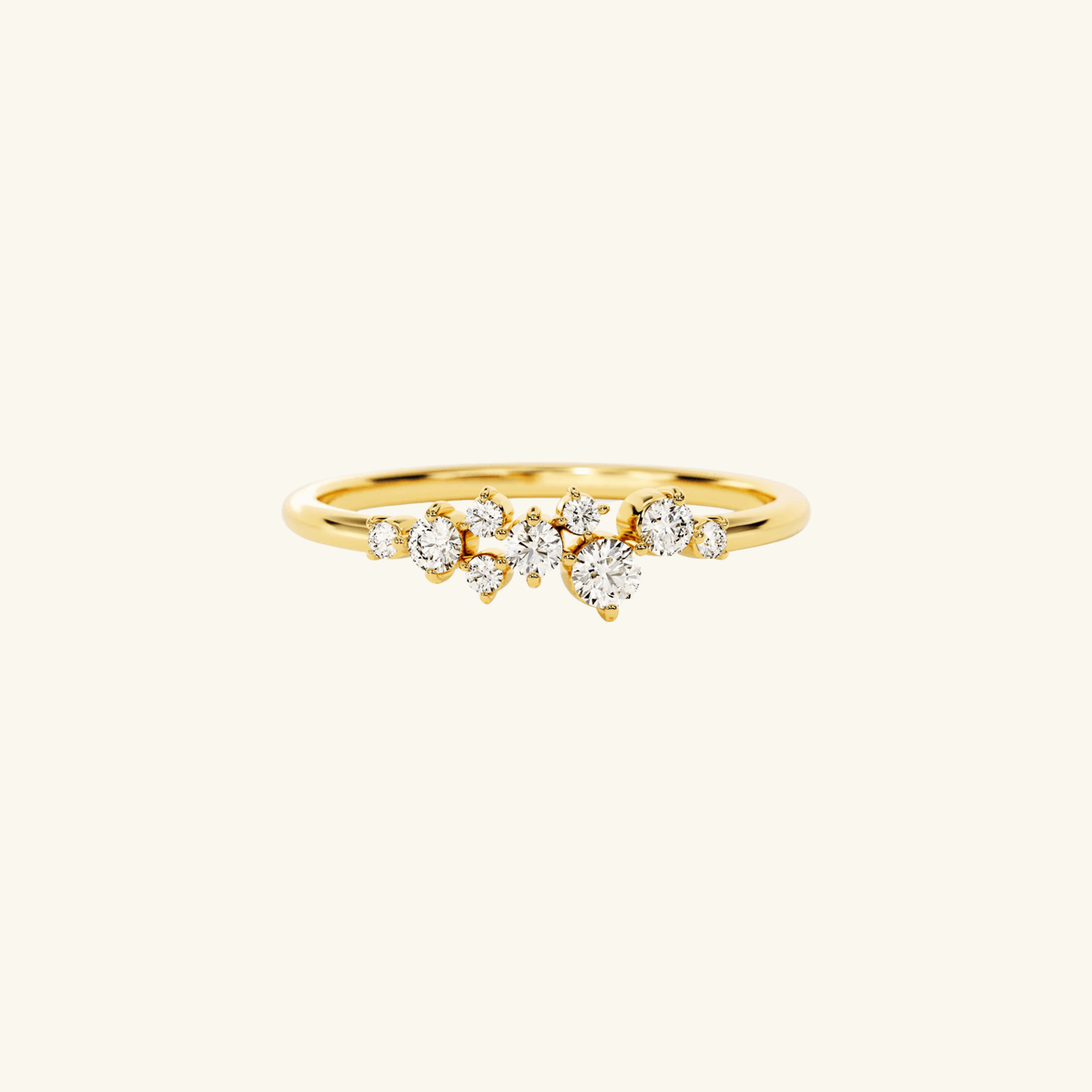 Anillo Cluster Flotante de Moissanita