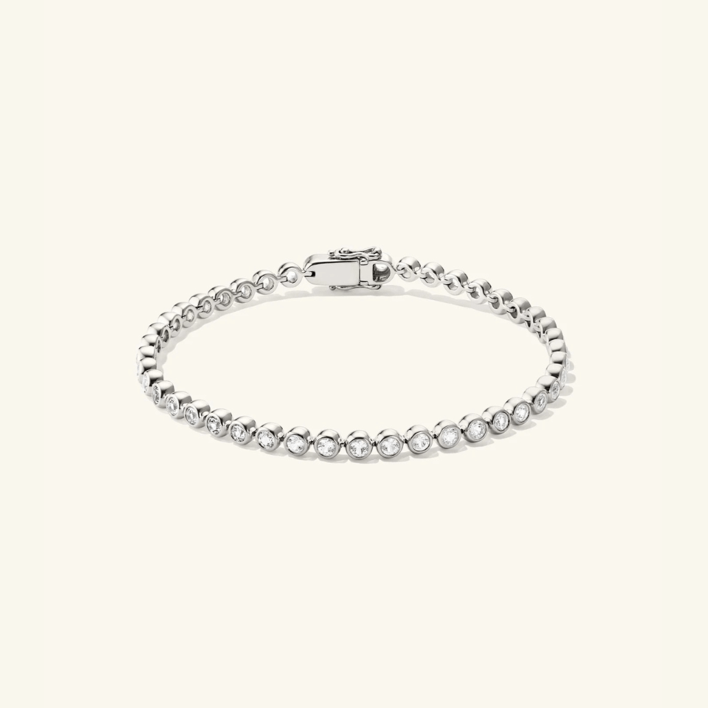 Pulsera Tenis Bisel de Moissanita 4mm