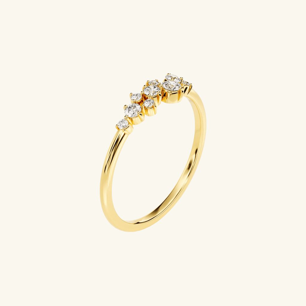 Anillo Cluster Flotante de Moissanita