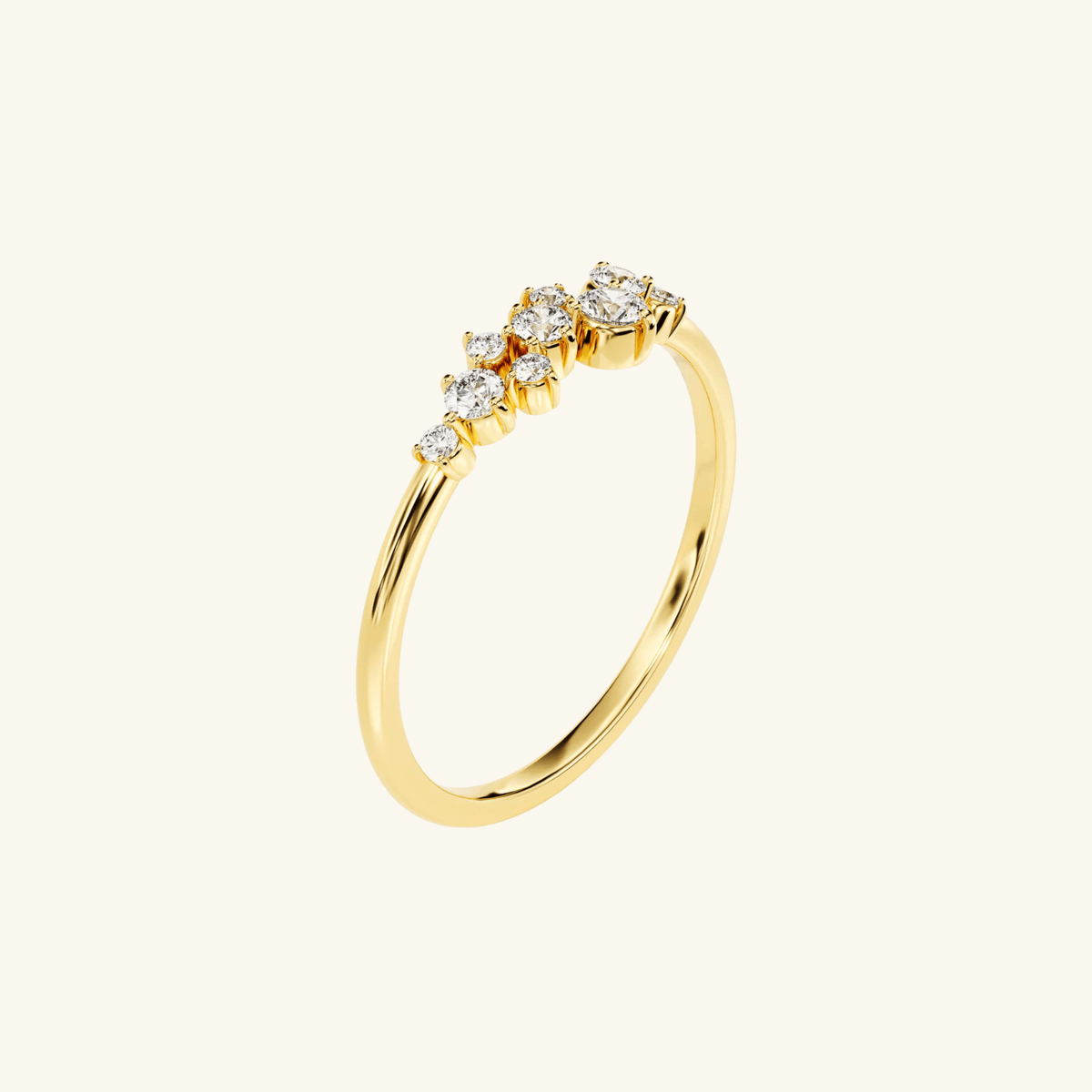 Anillo Cluster Flotante de Moissanita