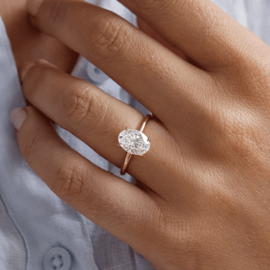 Anillo Solitario Ovalado de Moissanita 2ct