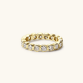 Anillo Alianza Bisel Redondo de Moissanita 4mm