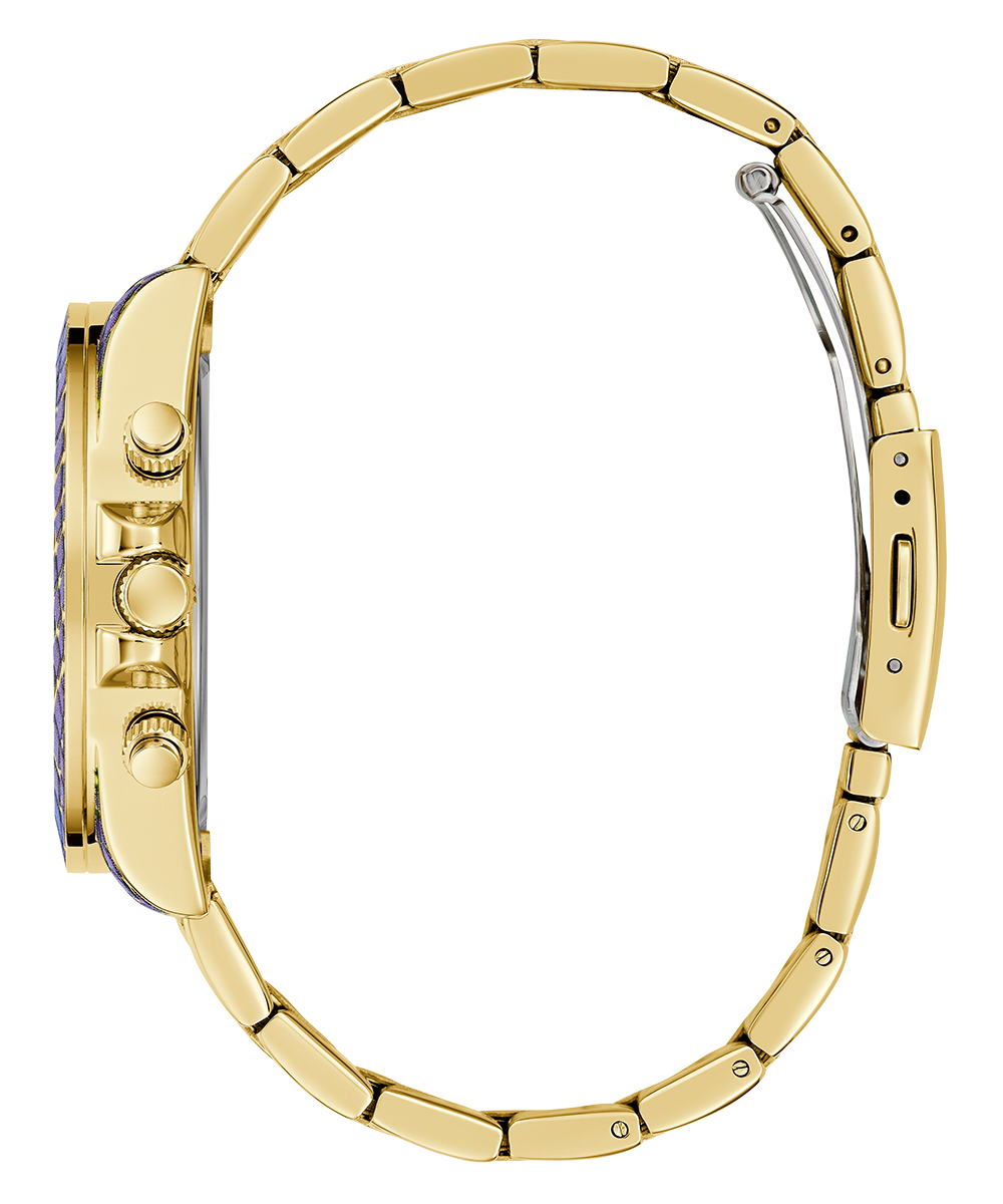 Reloj Multifunción Dorado Azul y Morado