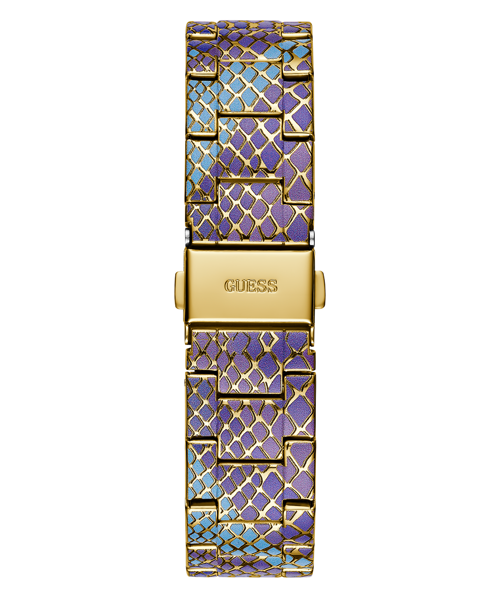 Reloj Multifunción Dorado Azul y Morado