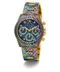 Reloj Multifunción Dorado Azul y Morado