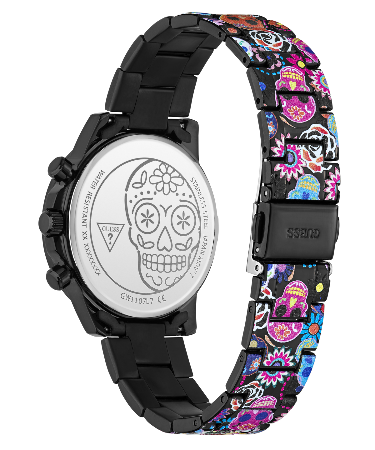 Reloj Multifunción Negro Edición Día de los Muertos