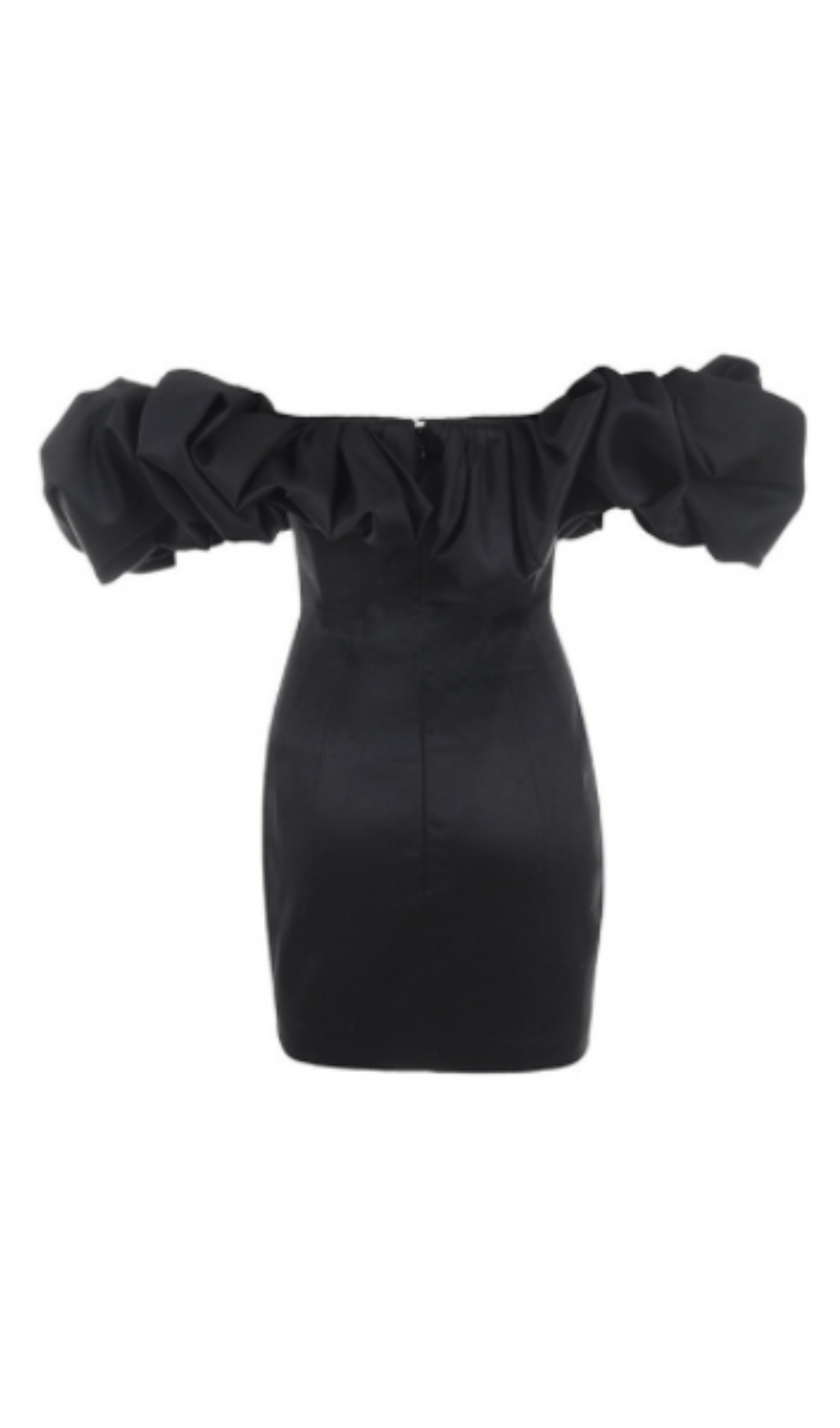 Vestido Strapless Marfil de Satén con Volantes