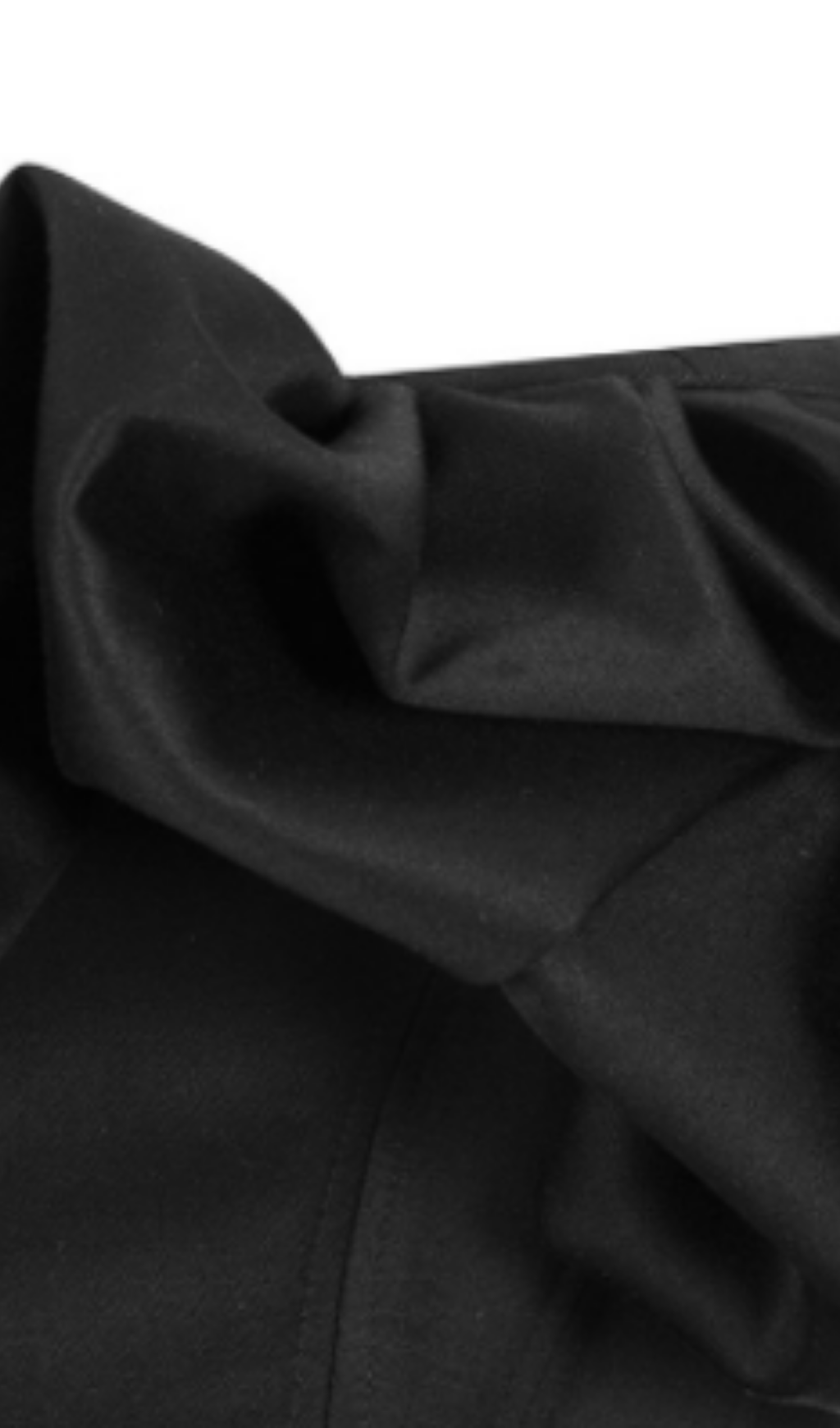 Vestido Strapless Marfil de Satén con Volantes