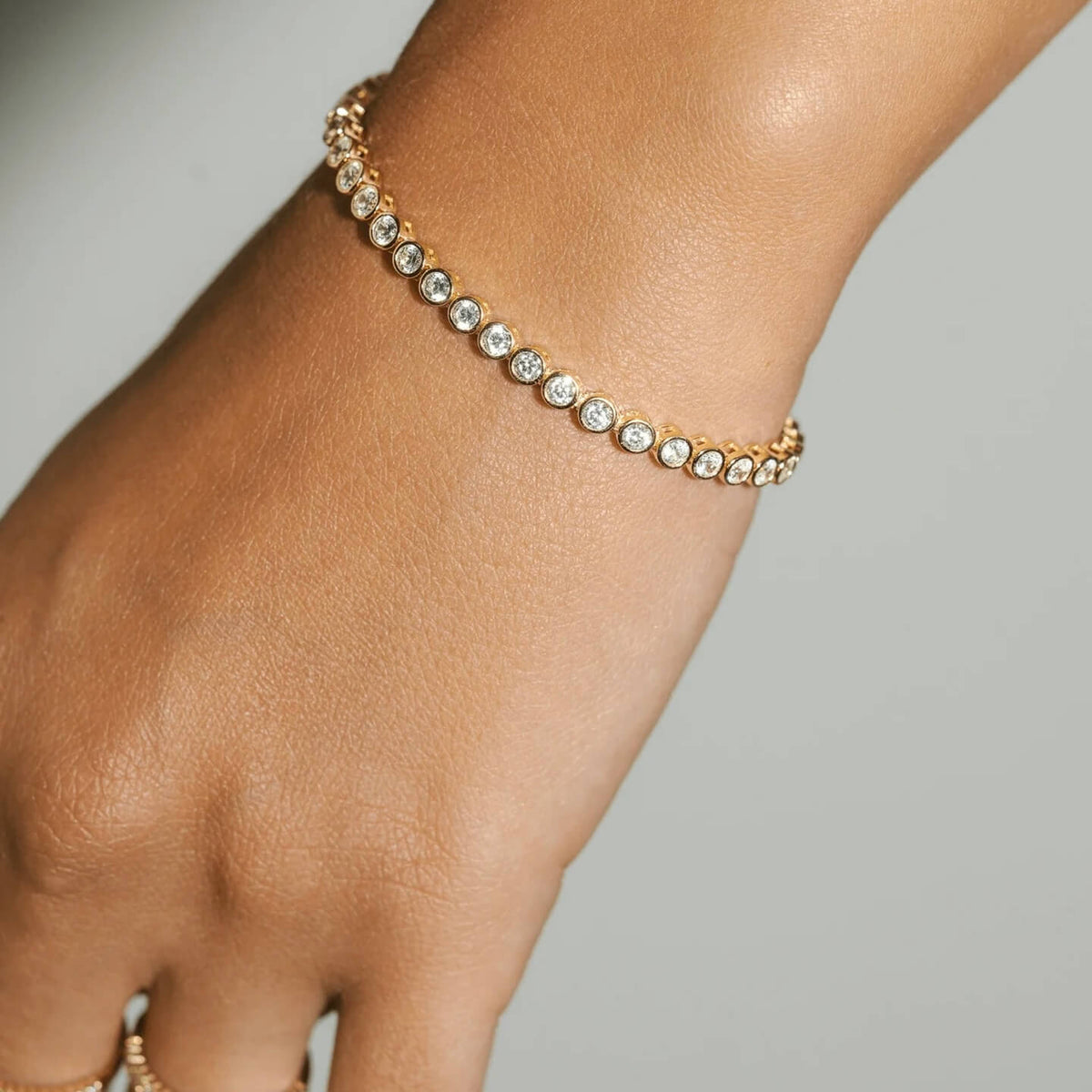 Pulsera Tenis Bisel de Moissanita 4mm