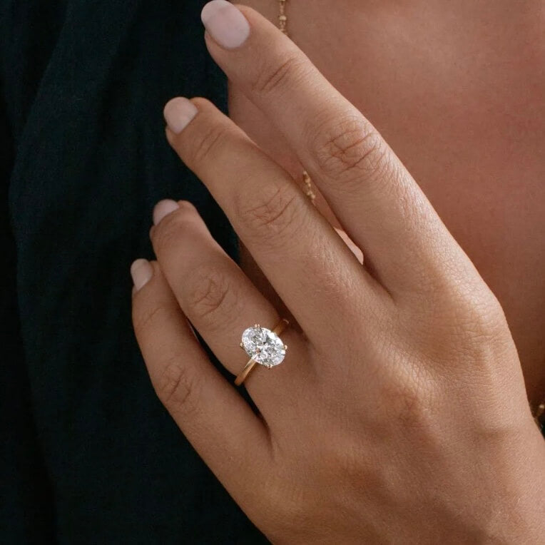 Anillo Solitario Ovalado de Moissanita 2ct