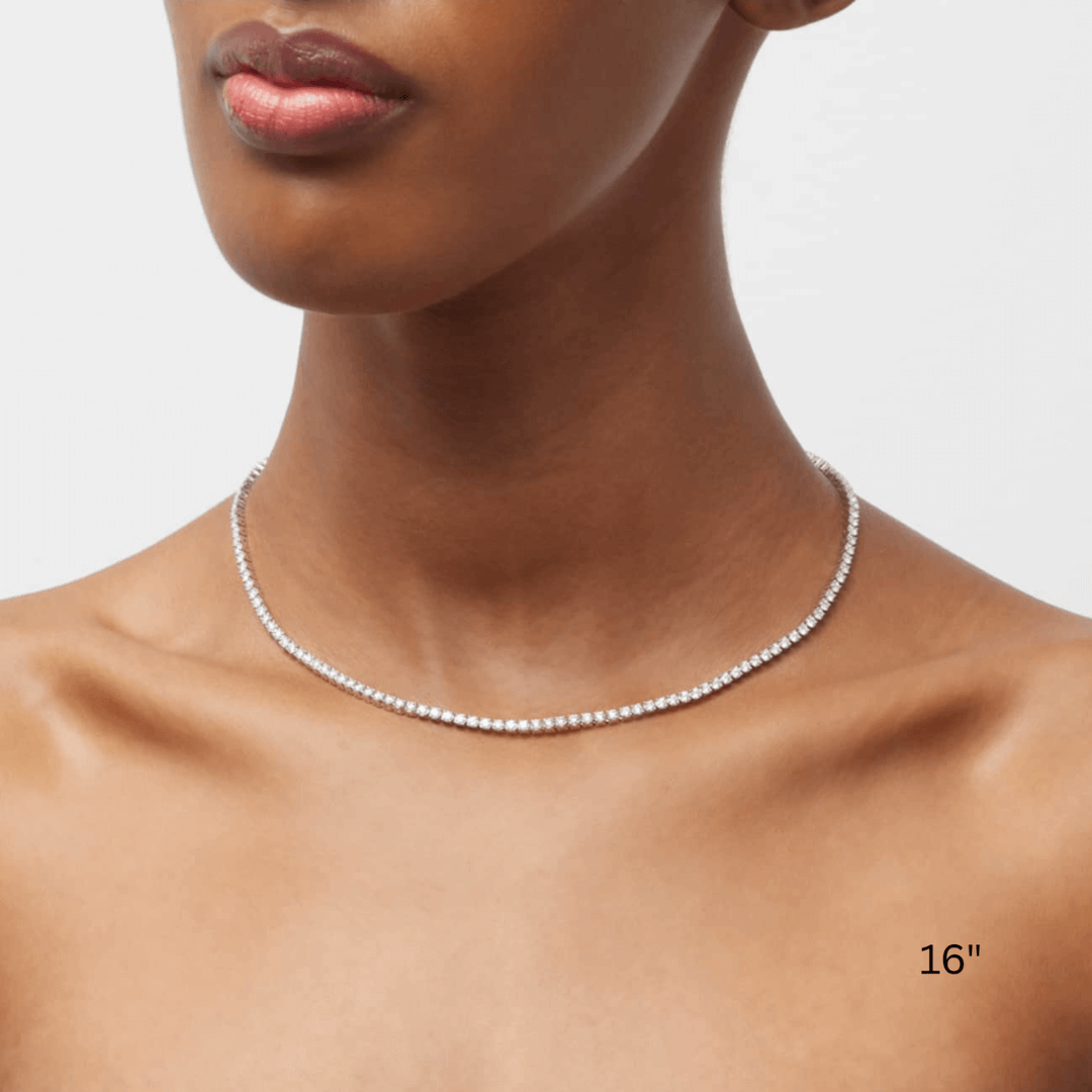 Collar Tenis de Moissanita 2mm